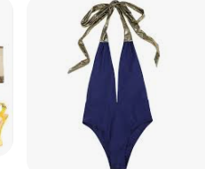 V-Neck Navy One Piece Bohemian Swimsuit